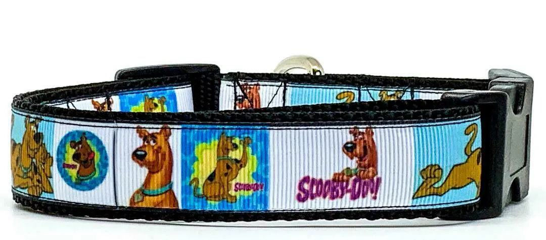 Scooby Doo dog collar handmade adjustable buckle collar 1" wide or leash Petcollarshandmade