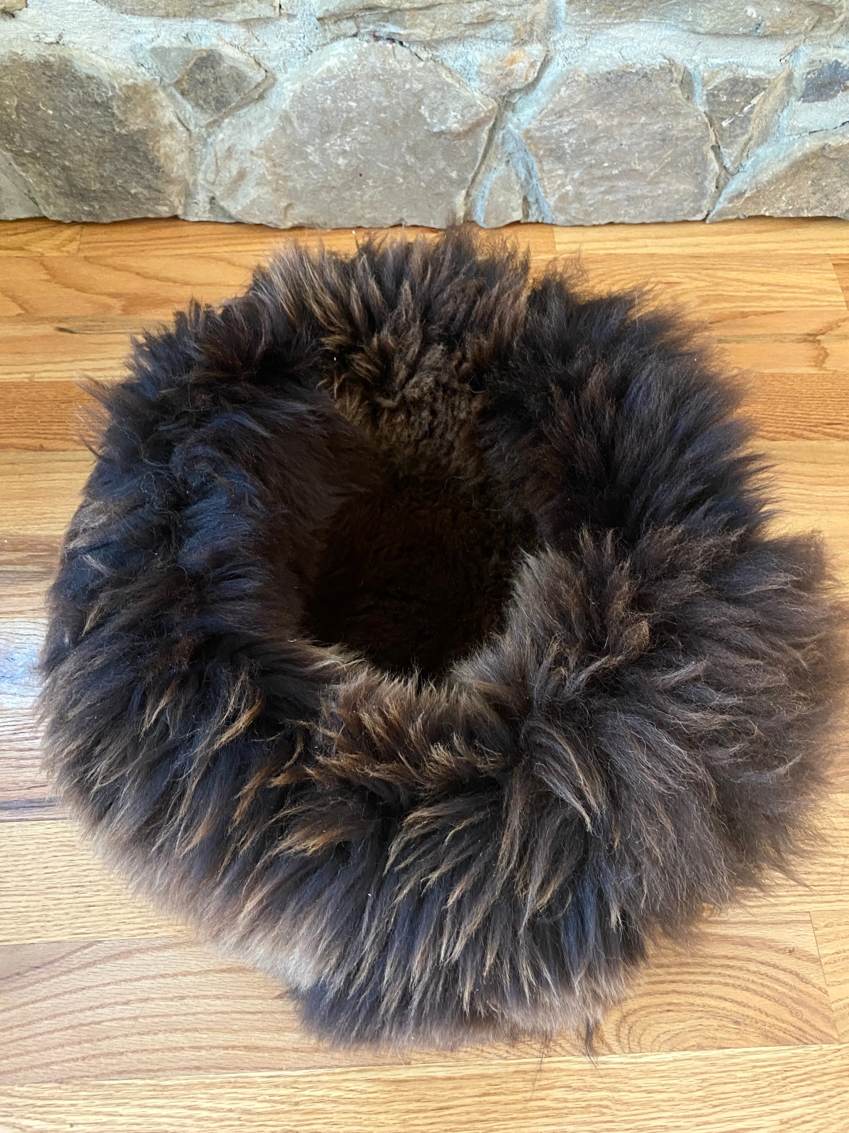 SMALL  Dark Brown Sheepskin Pet Bed