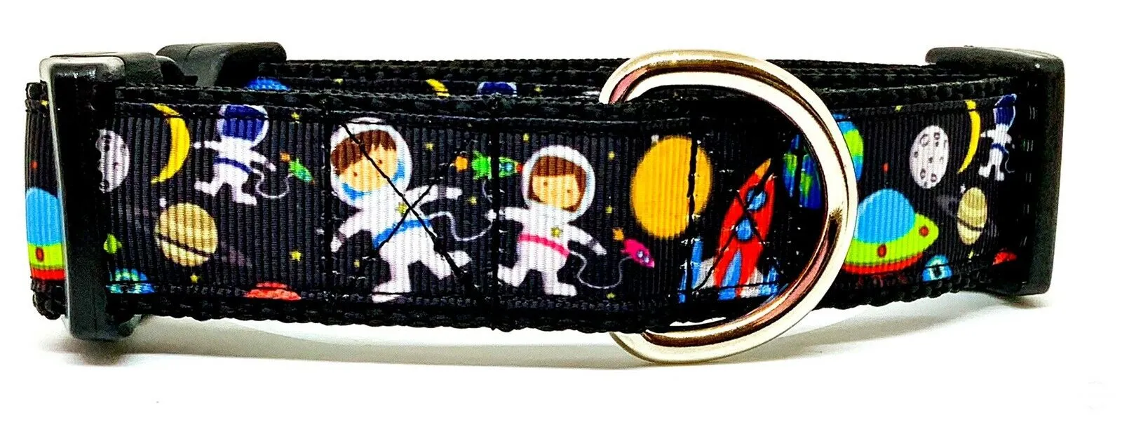 Space dog collar handmade adjustable buckle collar 1"wide or leash Petcollarshandmade