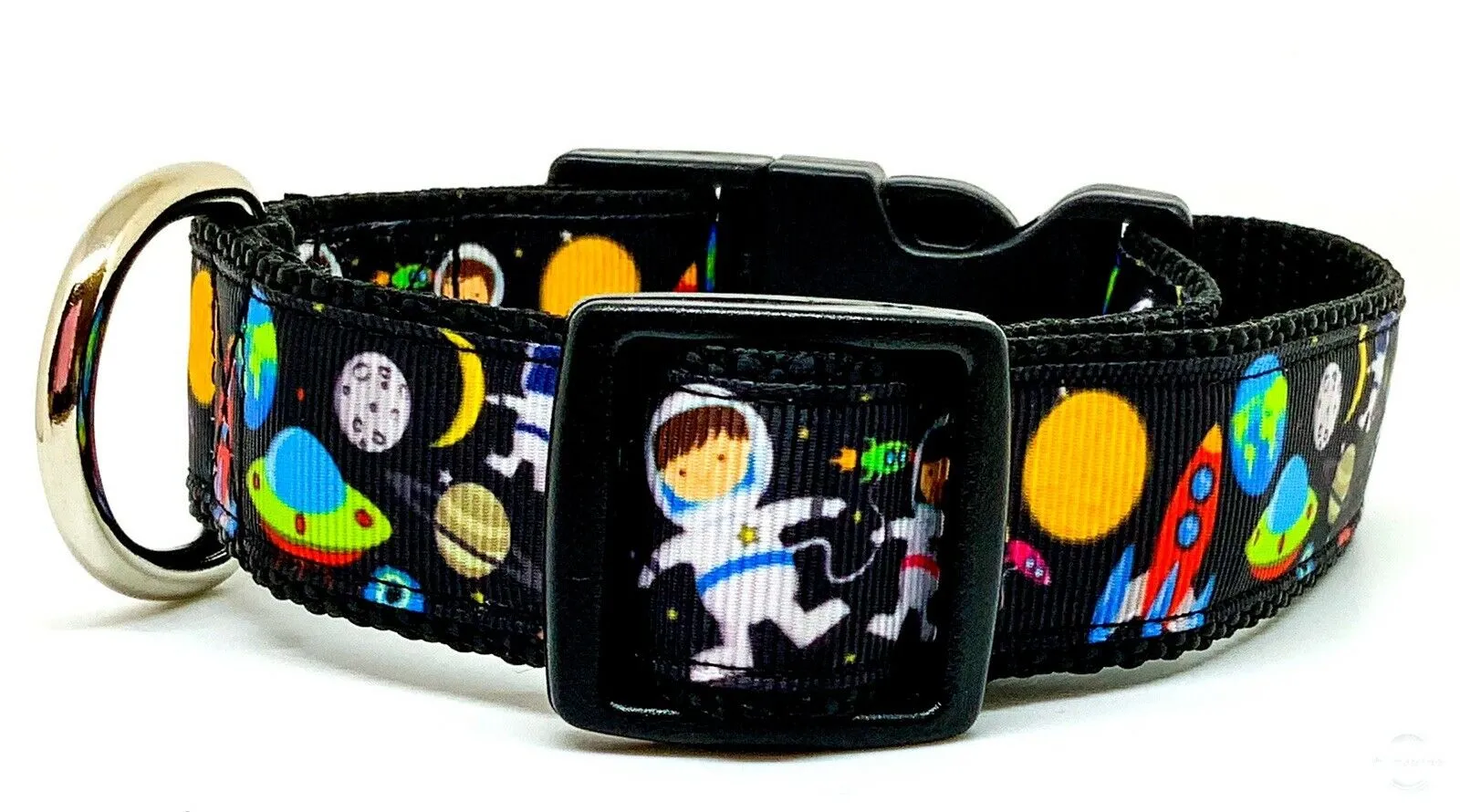 Space dog collar handmade adjustable buckle collar 1"wide or leash Petcollarshandmade