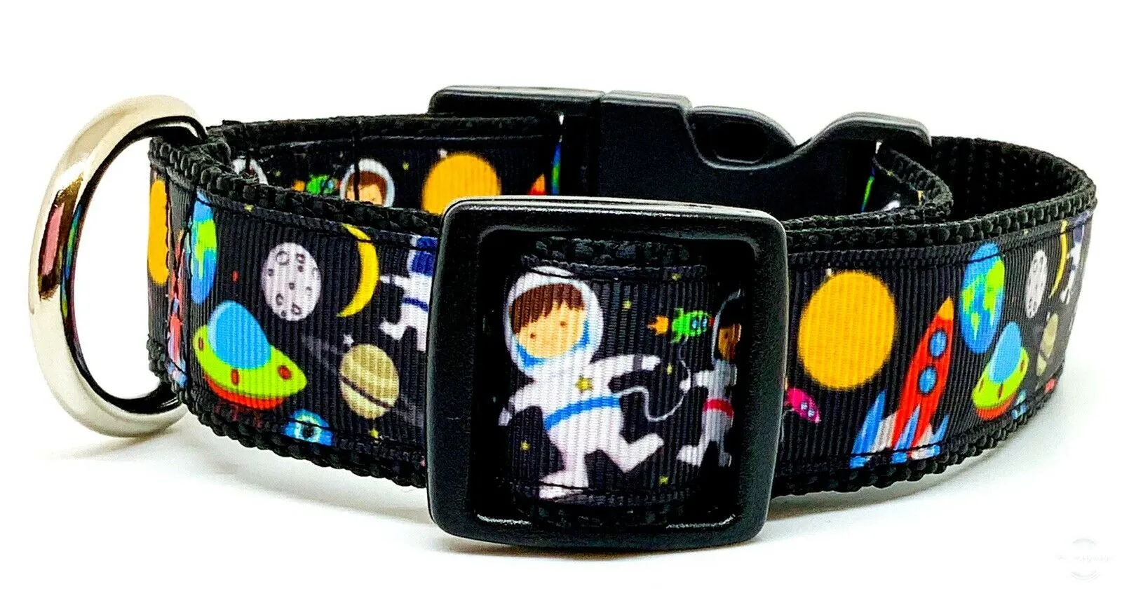 Space dog collar handmade adjustable buckle collar 1"wide or leash Petcollarshandmade