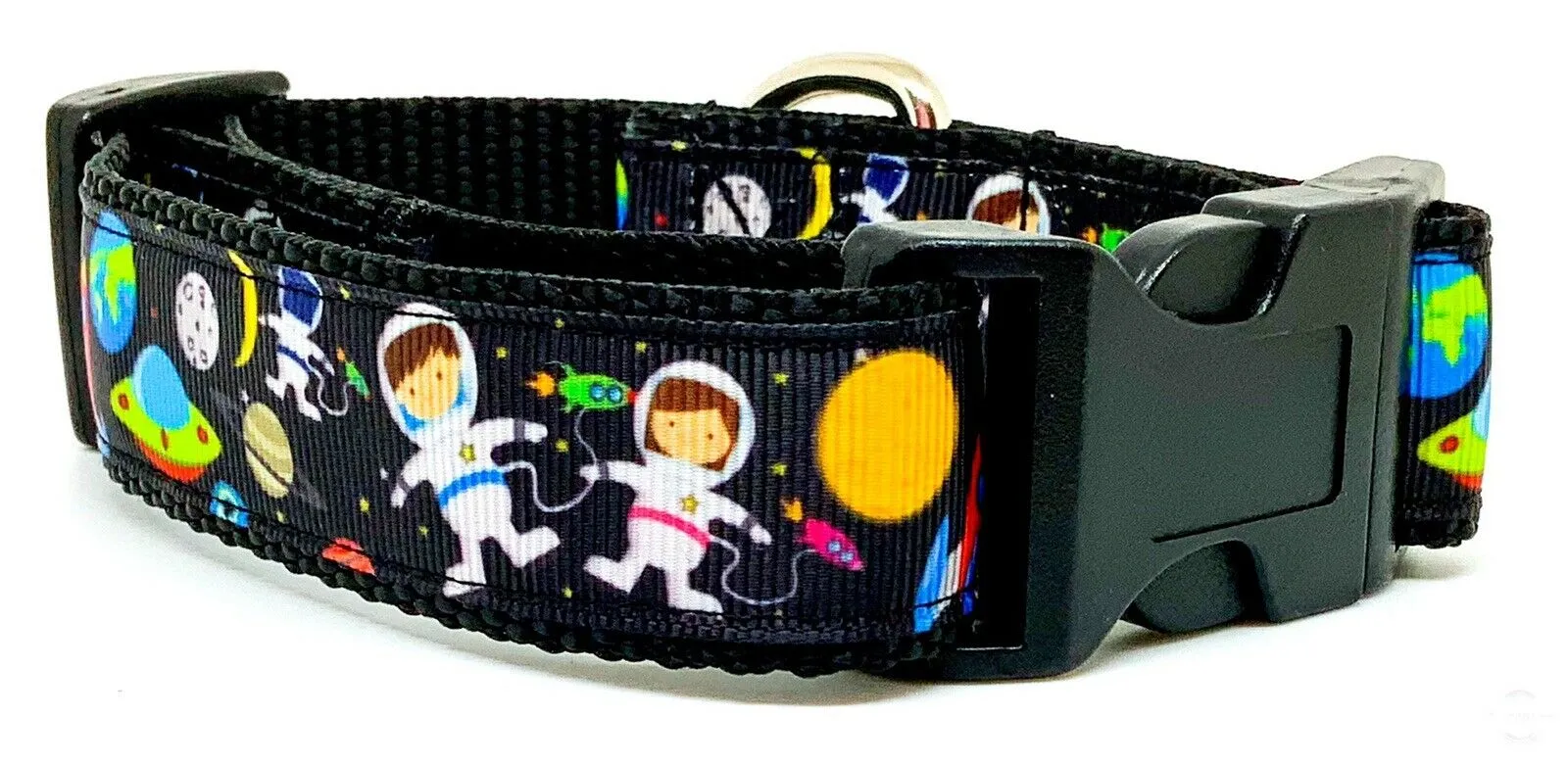 Space dog collar handmade adjustable buckle collar 1"wide or leash Petcollarshandmade