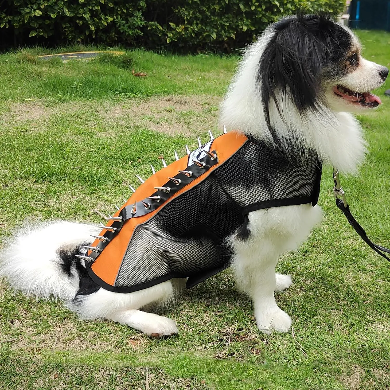 Spike Mesh Dog Harness - Summer Reflective Jacket with Spikes, Waterproof Coat for Small to Large Dogs - Orange