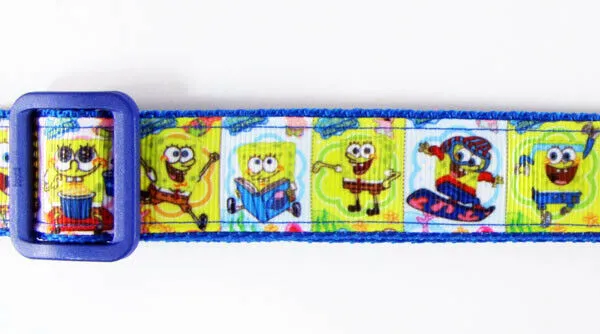 Spongebob dog collar handmade adjustable buckle collar 1" wide or leash Petcollarshandmade