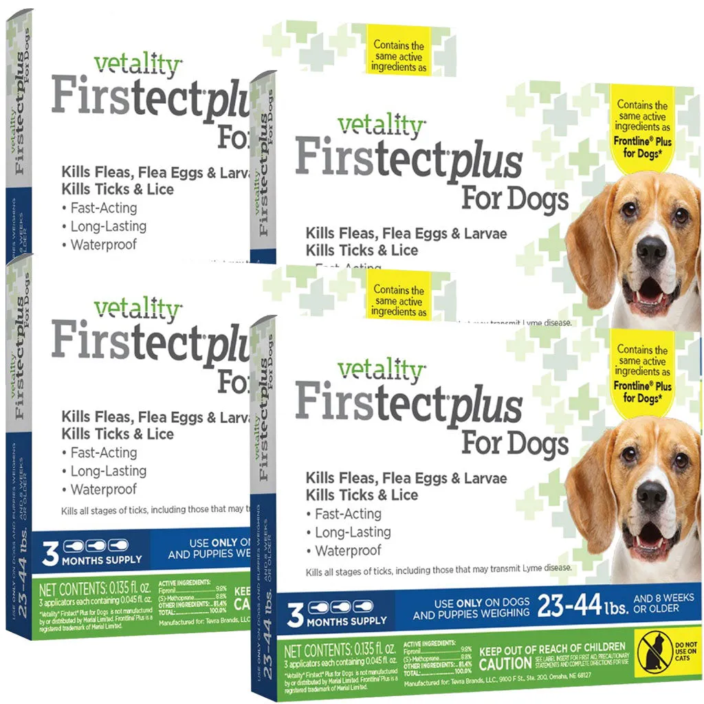 TevraPet Vetality Firstect Plus Flea & Tick Treatment for Dogs, 23-44 lbs