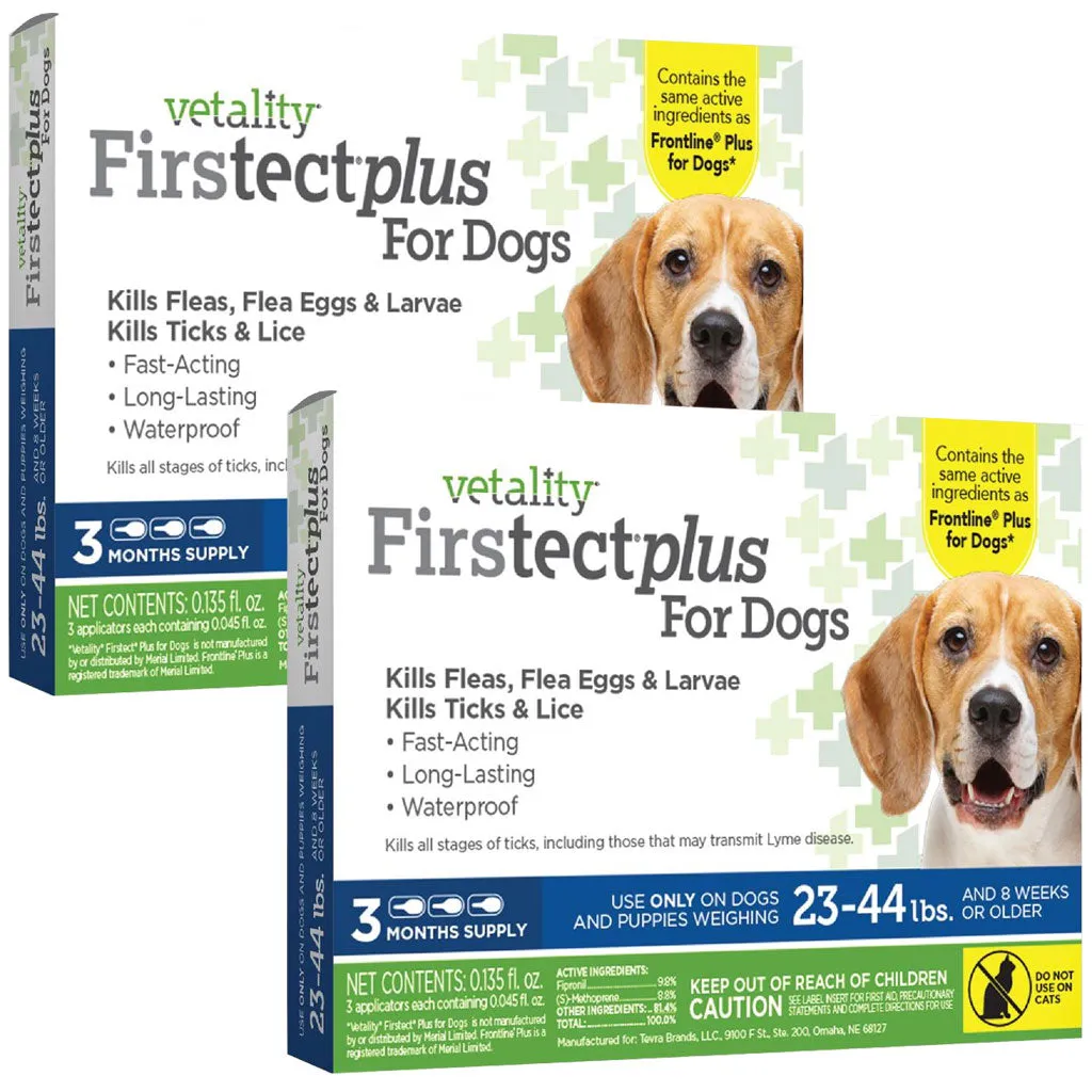 TevraPet Vetality Firstect Plus Flea & Tick Treatment for Dogs, 23-44 lbs