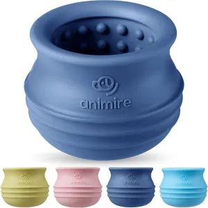 Treat Dispensing Dog Toy, Long-Lasting Interactive Puzzle Toys for Dogs, Stuffable Dog Enrichment Frozen Lick Treat Toy for Boredom, BPA Free Silicone Fetch Catch Chew Toy (Dark Blue,L)