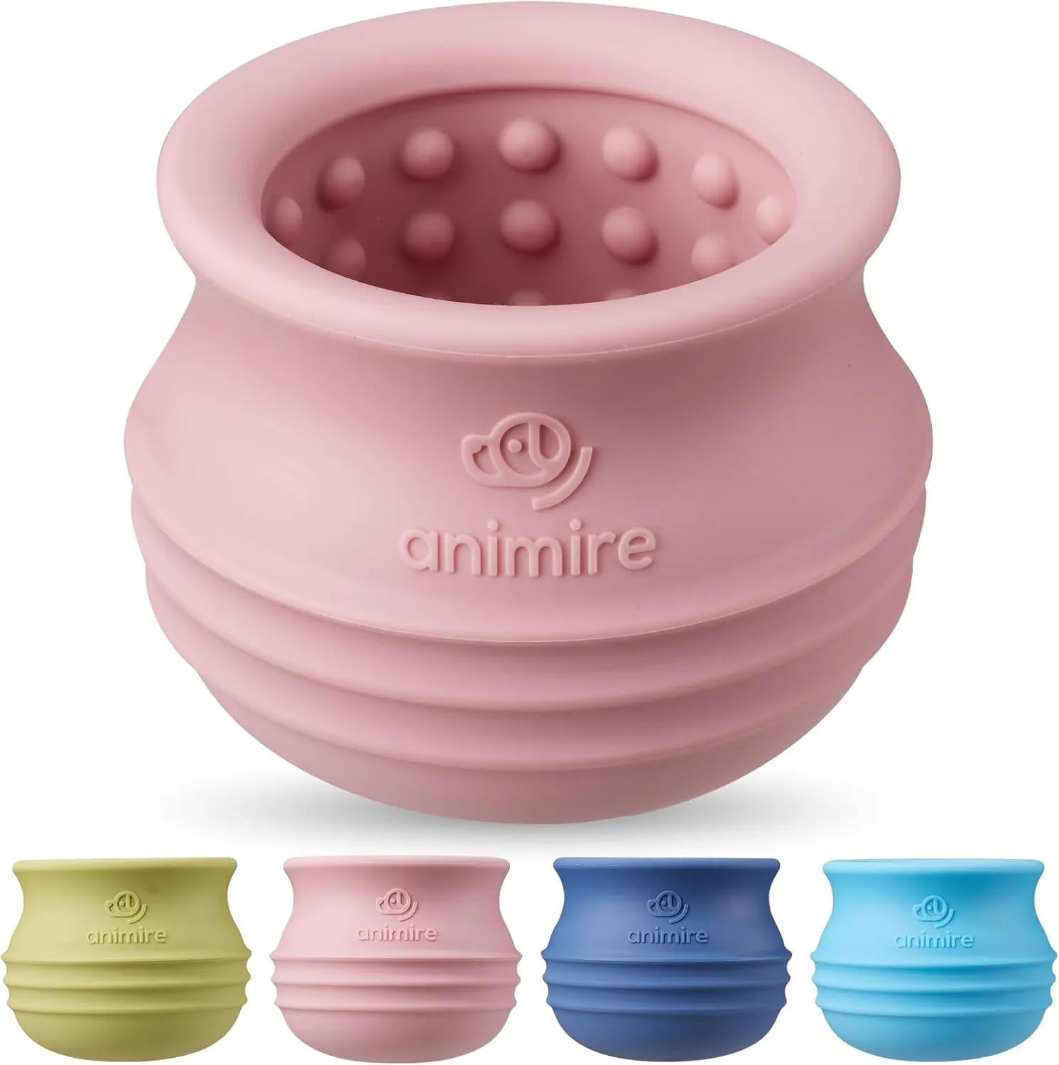 Treat Dispensing Dog Toy, Long-Lasting Interactive Puzzle Toys for Dogs, Stuffable Dog Enrichment Frozen Lick Treat Toy for Boredom, BPA Free Silicone Fetch Catch Chew Toy (Pink,L)