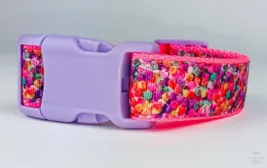 Valentine hearts dog collar handmade adjustable buckle collar 1"wide or leash Petcollarshandmade
