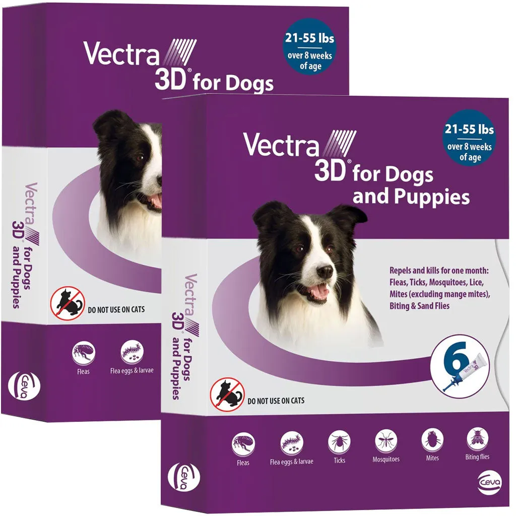 Vectra 3D Flea and Tick Spot Treatment for Dogs & Puppies, 21-55 lbs
